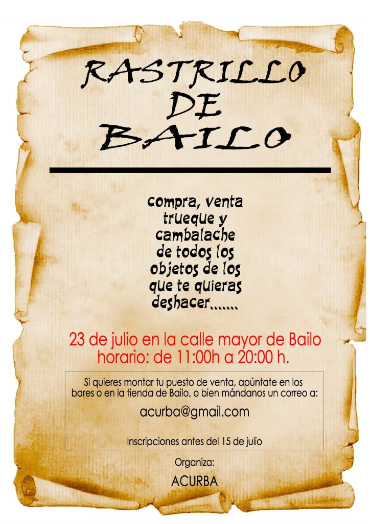 Cartel del II Rastrillo de Bailo