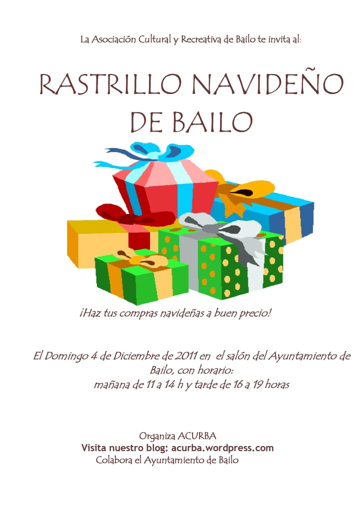 Cartel del rastrillo navideño de Bailo 2011