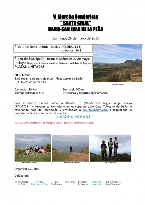 Cartel de la V Marcha senderista del Santo Grial