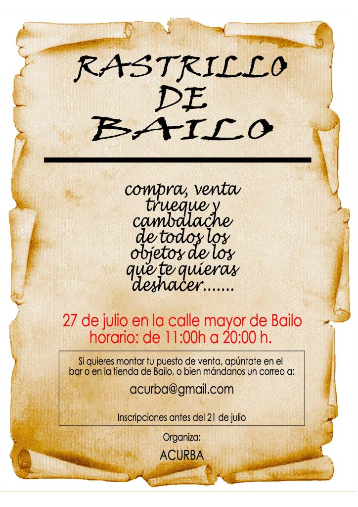 Cartel del rastrillo de Bailo 2013