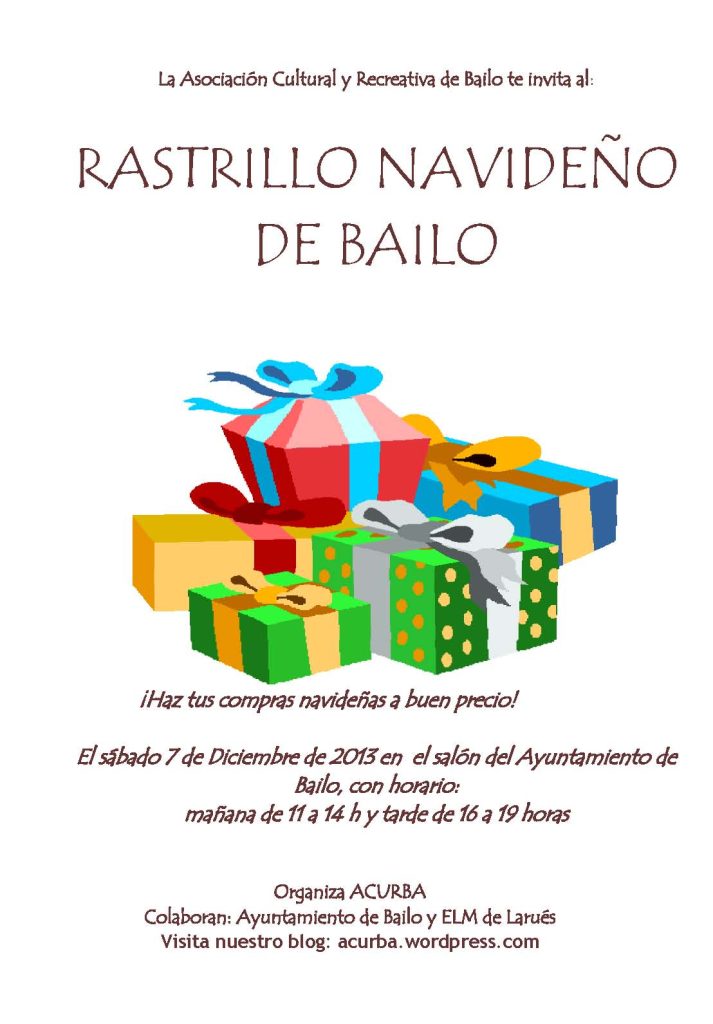 Cartel del rastrillo navideño de Bailo 2013