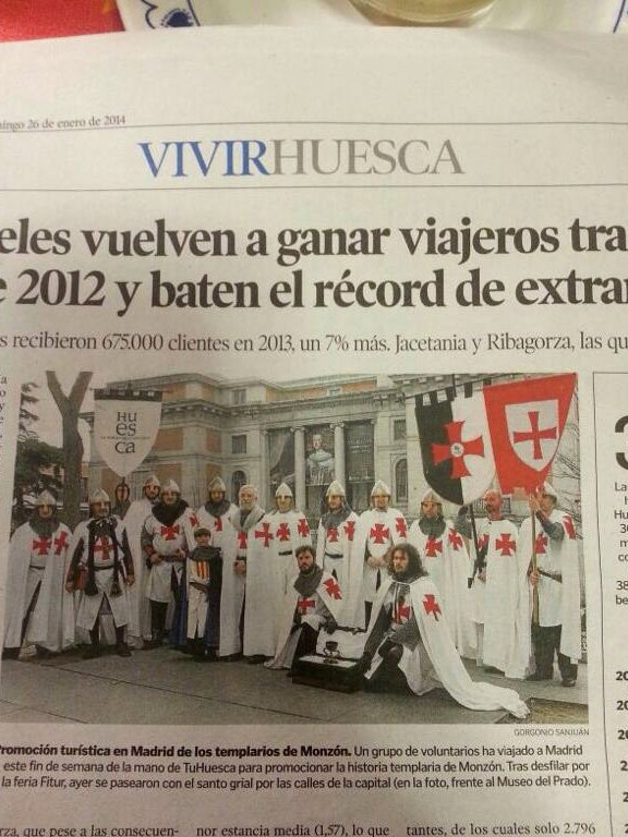 Recorte de prensa sobre los templarios y el Grial en FITUR